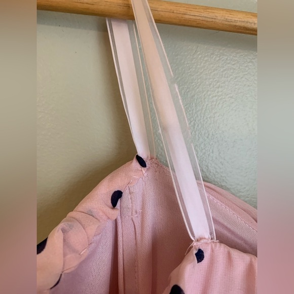 Pink polka dot party dance prom dress summer wedding pretty in pink handmade vtg - Picture 9 of 11